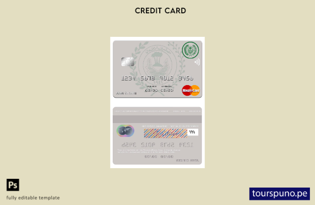 lista para imprimir la plantilla de mastercard del Iraq Rafidian Bank